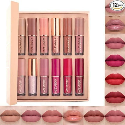 Velvet Matte Liquid Lipstick Set (12 Pcs)