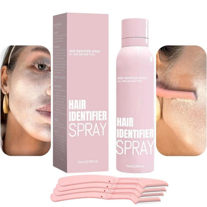 Hair Identifier Spray with 4-Pc Razor Set for Facial Hair Removal