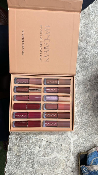 Velvet Matte Liquid Lipstick Set (12 Pcs)