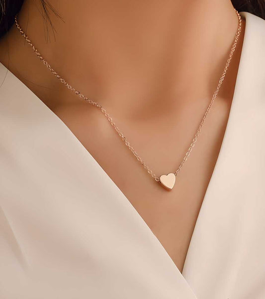 Gold Plated Heart Chain Necklace For Women