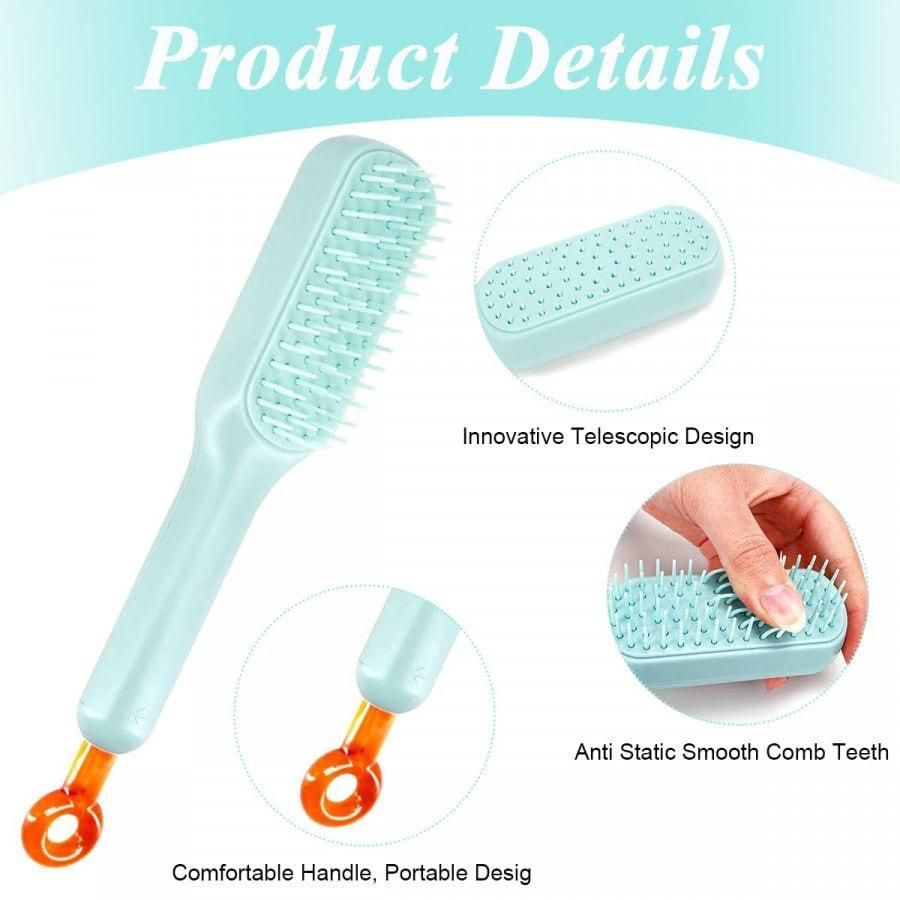 Self-cleaning Anti-static Massage Comb (Pack of 1)