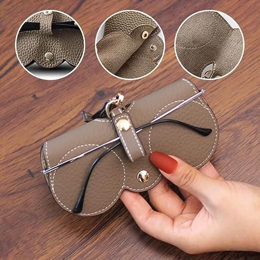 Soft Leather Eyewear Glasses Case Slim Sunglasses Pouch