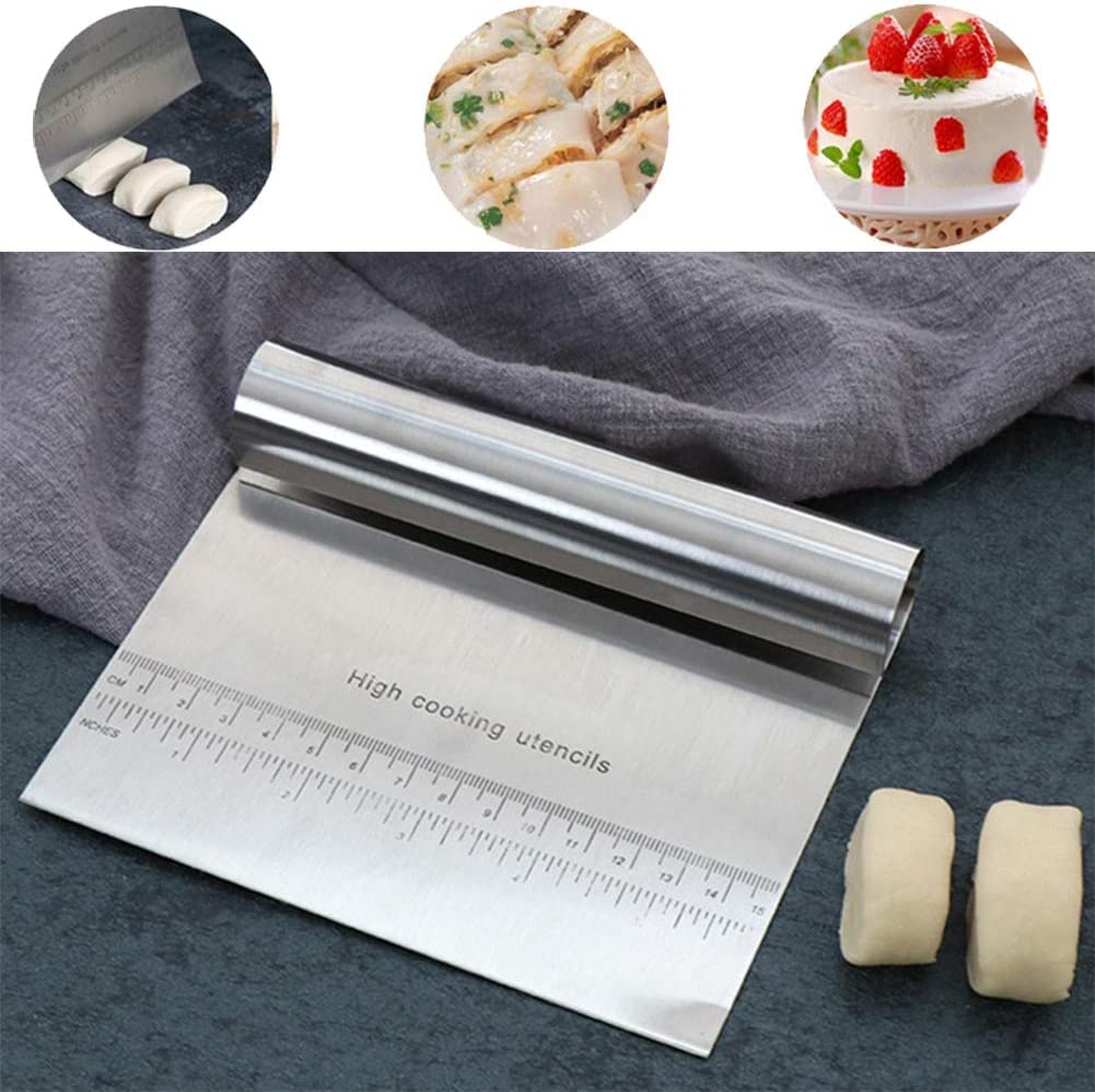 Dough Pastry Scraper/Cutter/Chopper Stainless Steel Mirror Polished with Measuring Scale