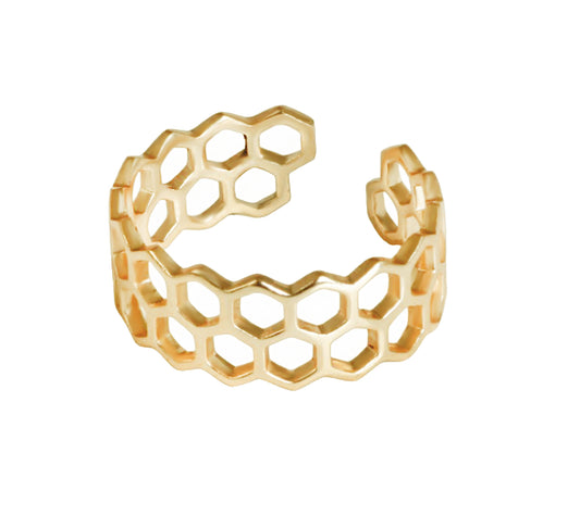  Exquisite Gold-Plated Brass Ring