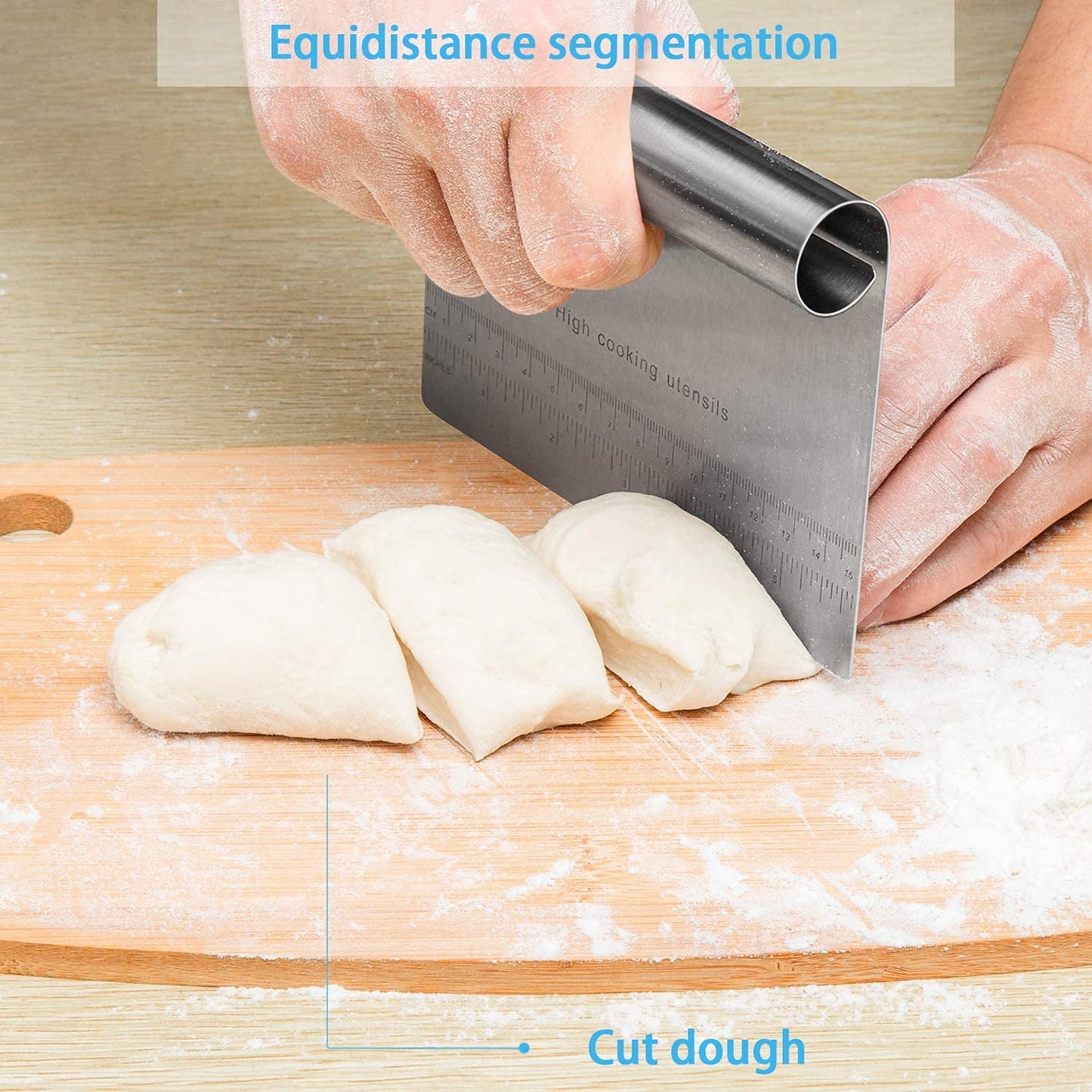 Dough Pastry Scraper/Cutter/Chopper Stainless Steel Mirror Polished with Measuring Scale